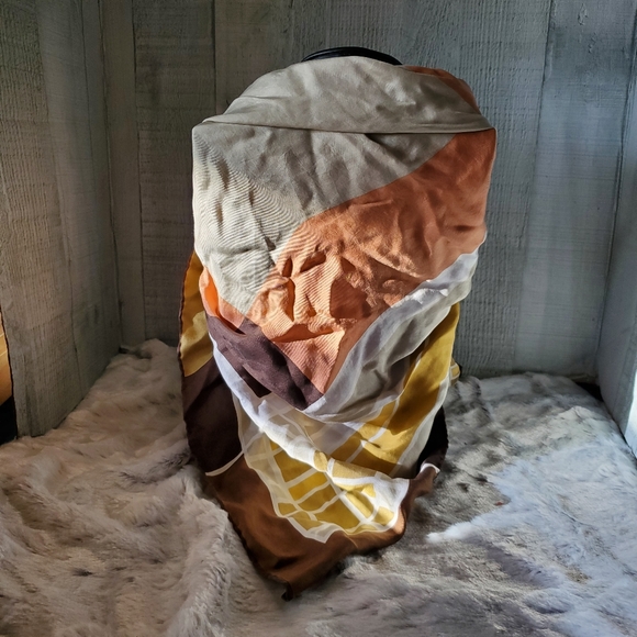 Echo Scarves Set of 2 Blue Beaded Square and Autumn Colors Square - Picture 5 of 7